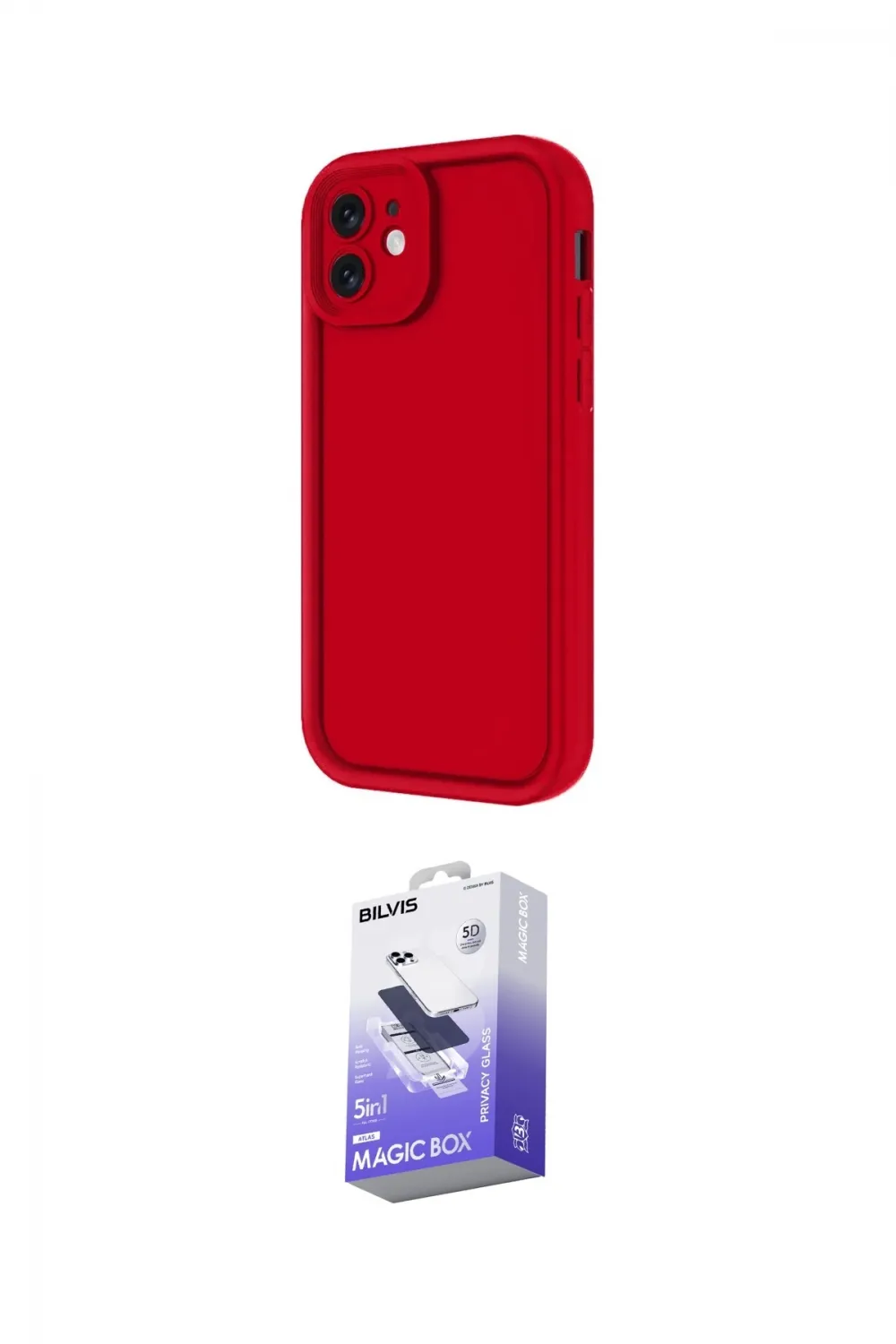 ieg™ iPhone 11 Kılıf Yankı Yansıma Özel Seri - Siyah Bilvis 5in1 5D Magic Hayalet Cam Ekran Koruyucu