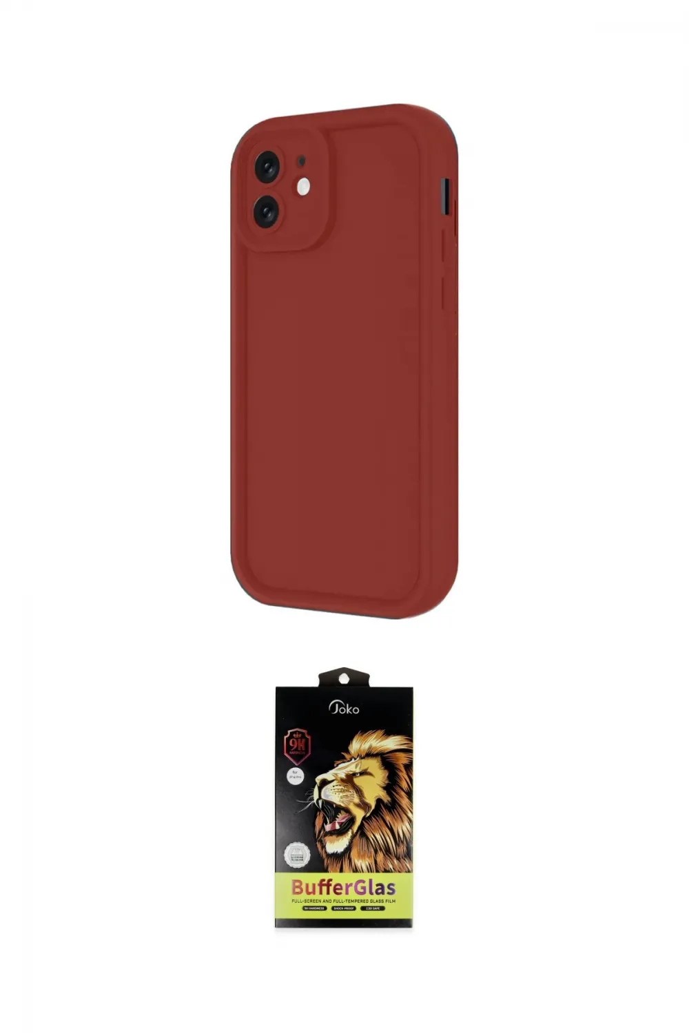 ieg™ iPhone 11 Kılıf Yankı Yansıma Özel Seri - Siyah Buffer Cam Ekran Koruyucu