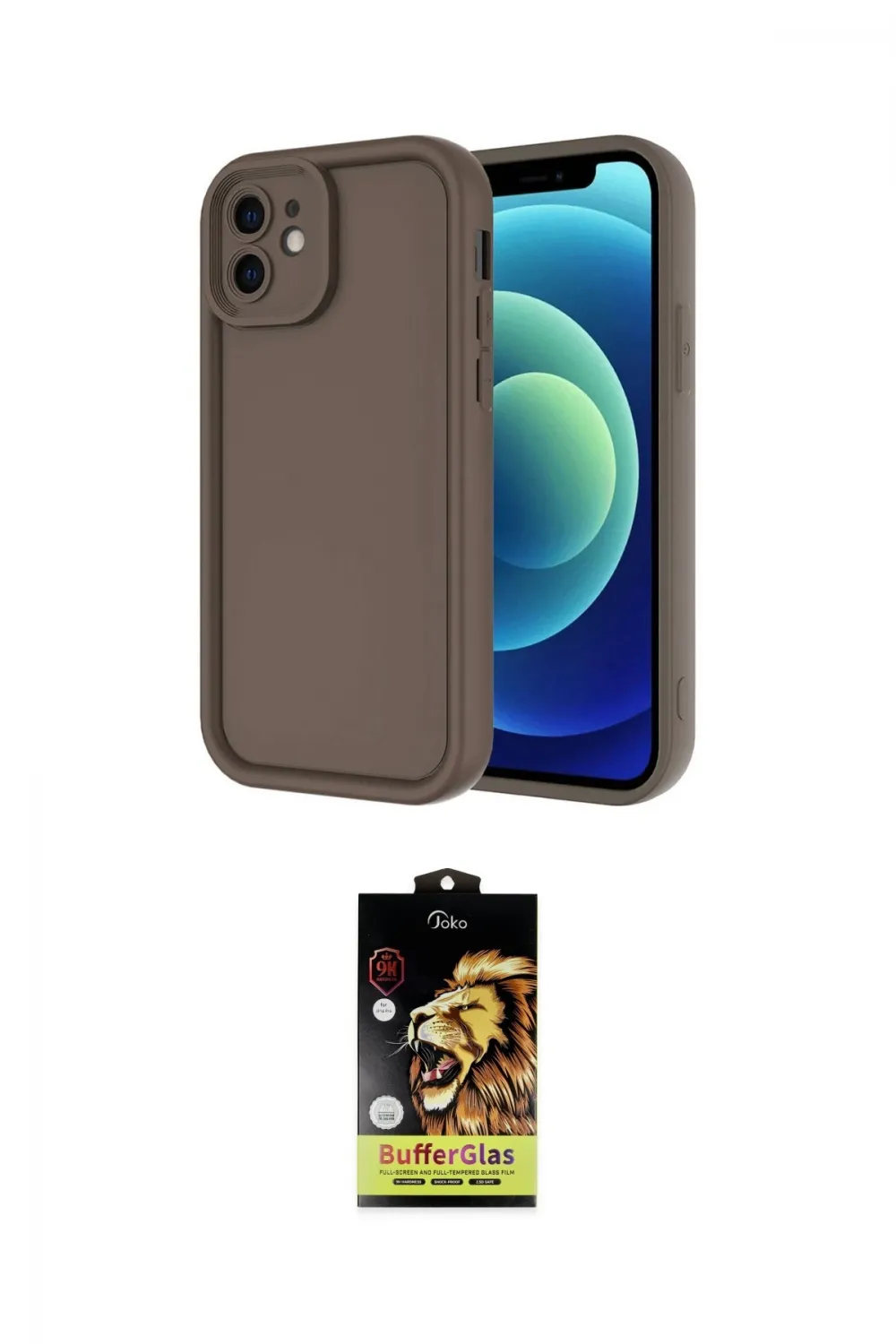 ieg™ iPhone 11 Kılıf Yankı Yansıma Özel Seri - Siyah Buffer Cam Ekran Koruyucu
