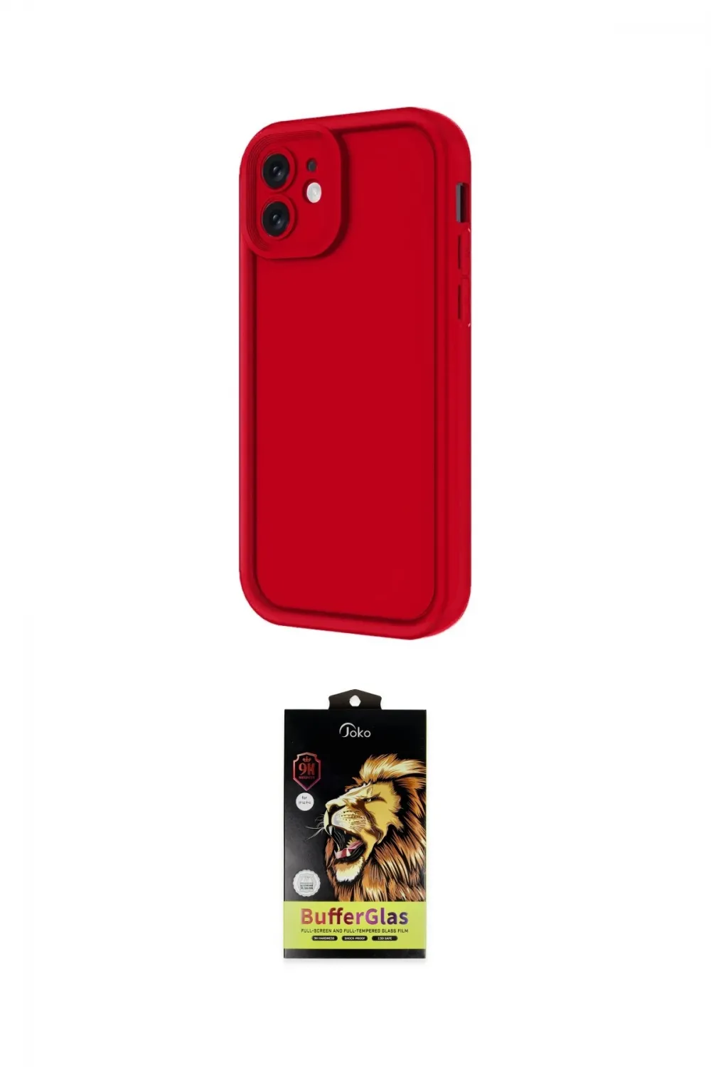 ieg™ iPhone 11 Kılıf Yankı Yansıma Özel Seri - Siyah Buffer Cam Ekran Koruyucu