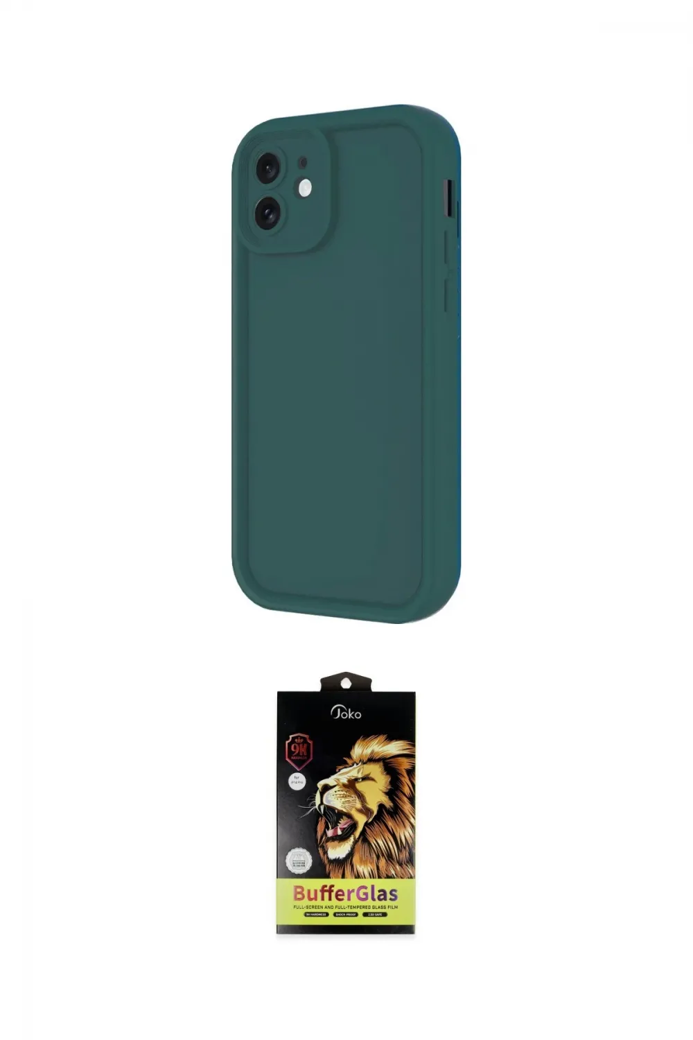 ieg™ iPhone 11 Kılıf Yankı Yansıma Özel Seri - Siyah Buffer Cam Ekran Koruyucu