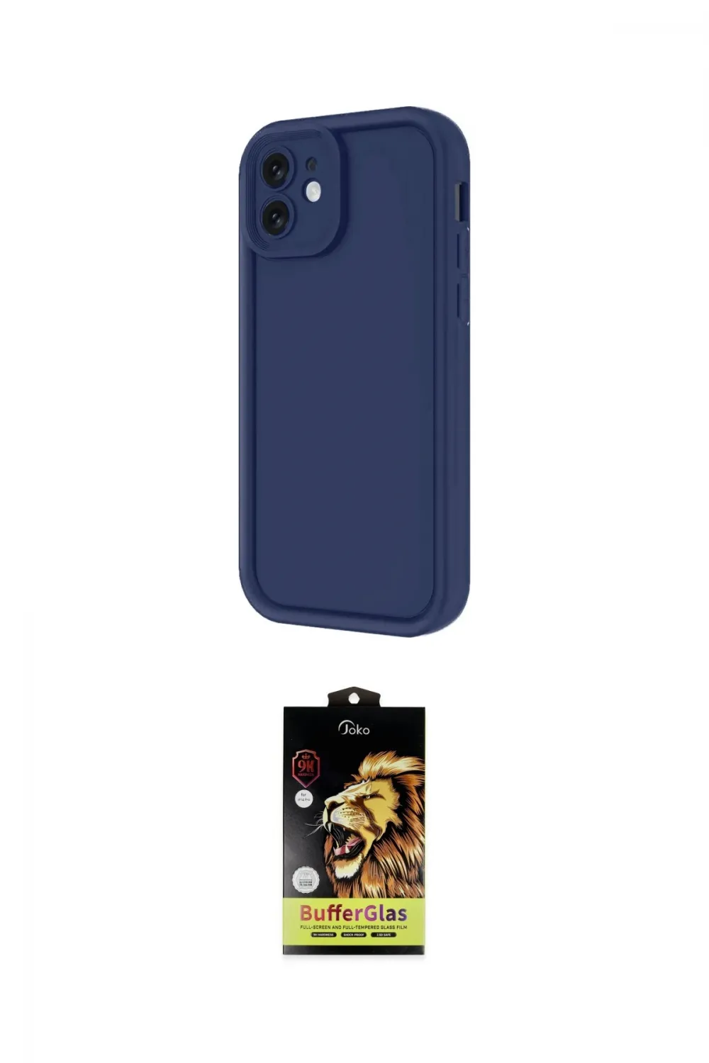 ieg™ iPhone 11 Kılıf Yankı Yansıma Özel Seri - Siyah Buffer Cam Ekran Koruyucu