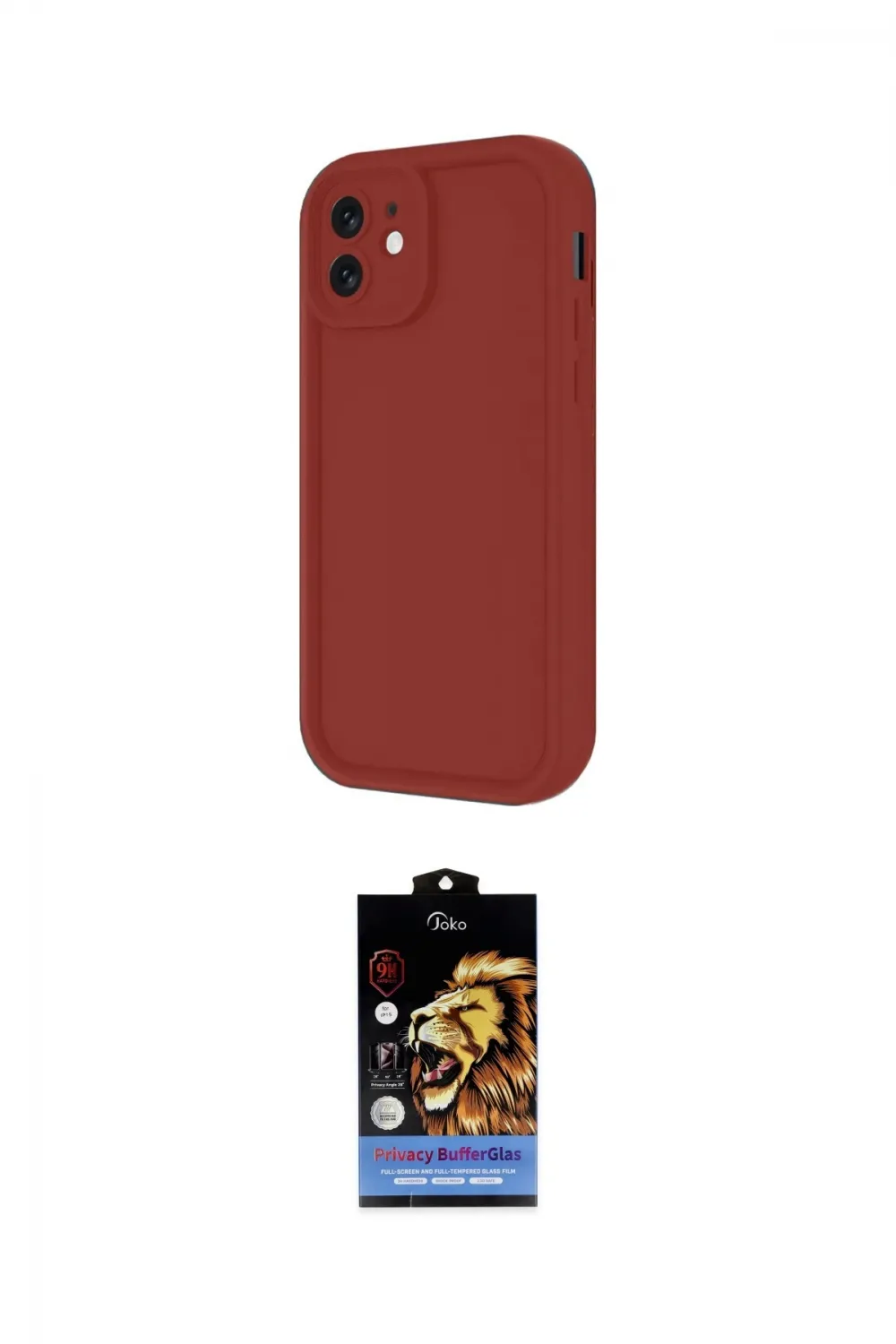 ieg™ iPhone 11 Kılıf Yankı Yansıma Özel Seri - Siyah Buffer Hayalet Cam Ekran Koruyucu
