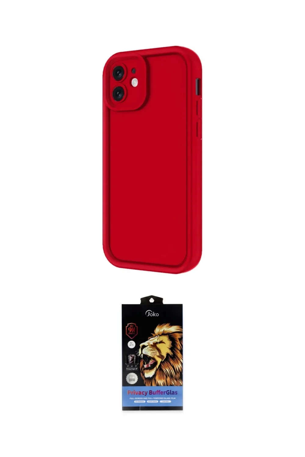 ieg™ iPhone 11 Kılıf Yankı Yansıma Özel Seri - Siyah Buffer Hayalet Cam Ekran Koruyucu
