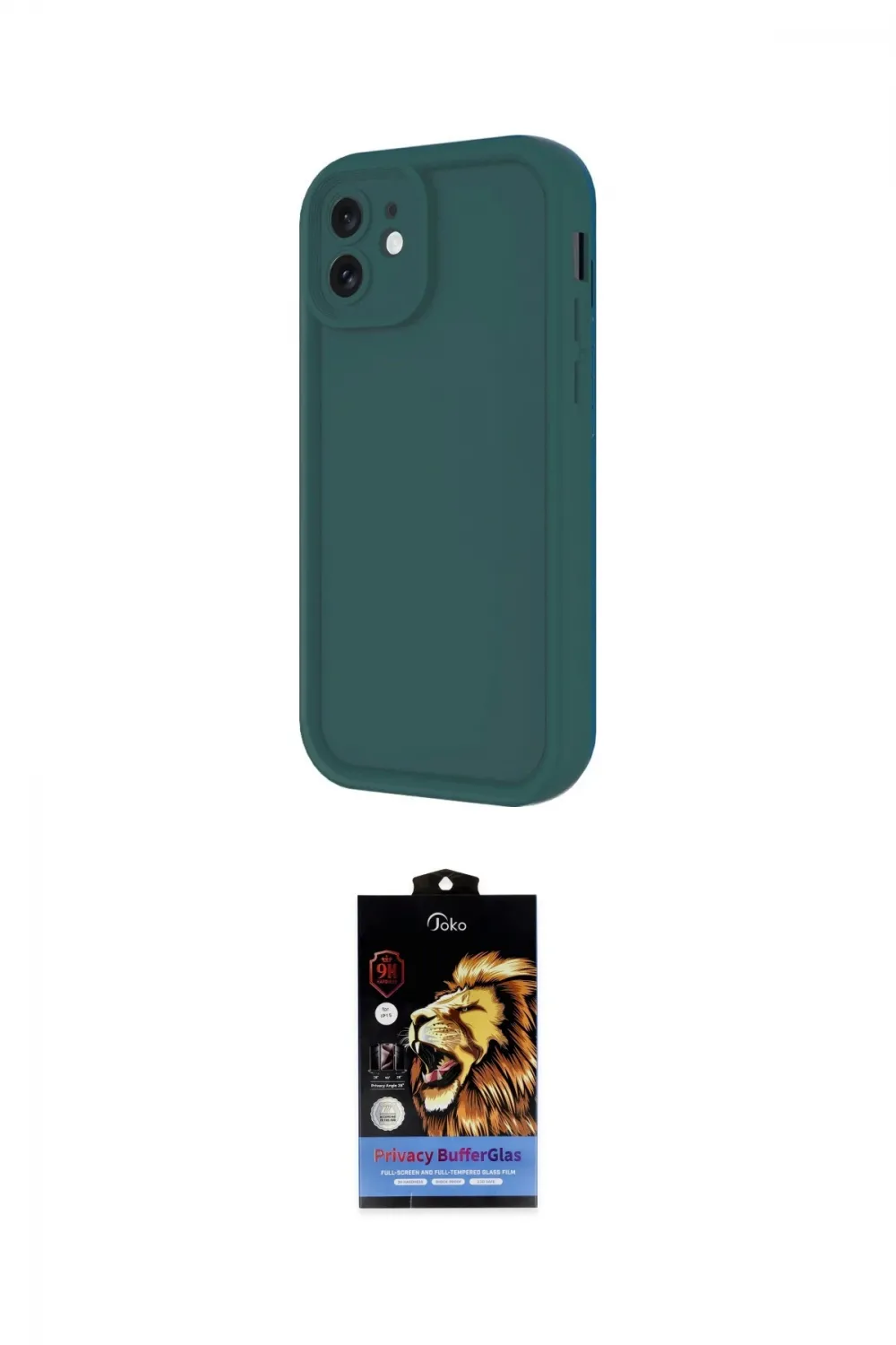 ieg™ iPhone 11 Kılıf Yankı Yansıma Özel Seri - Siyah Buffer Hayalet Cam Ekran Koruyucu
