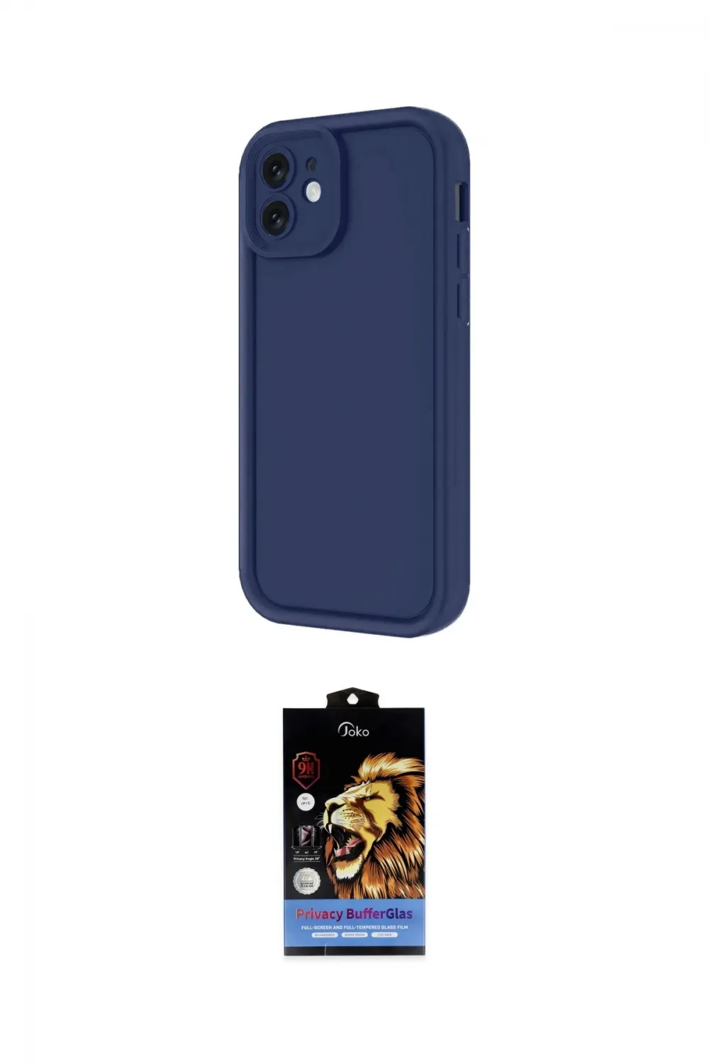 ieg™ iPhone 11 Kılıf Yankı Yansıma Özel Seri - Siyah Buffer Hayalet Cam Ekran Koruyucu