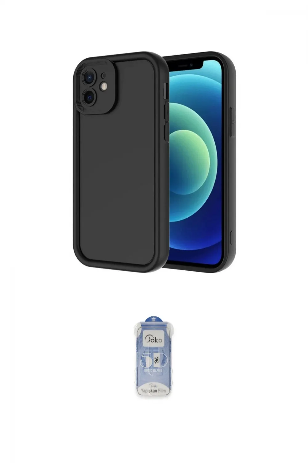 ieg™ iPhone 11 Kılıf Yankı Yansıma Özel Seri - Siyah Joko Magic 5D Cam