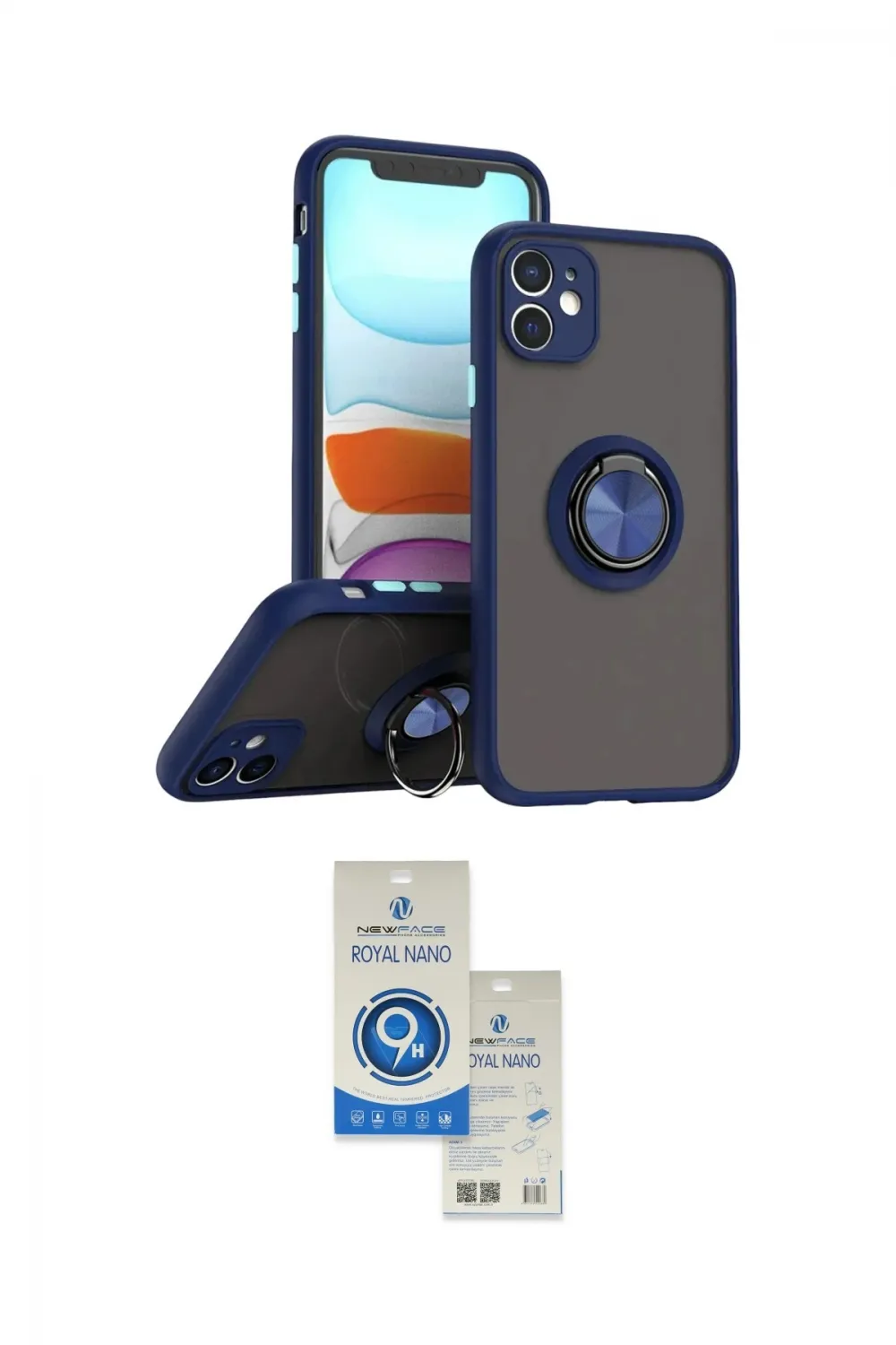 ieg™ iPhone 11 Kılıf Yörünge Çizgi - Şeffaf Royal Nano Ekran Koruyucu
