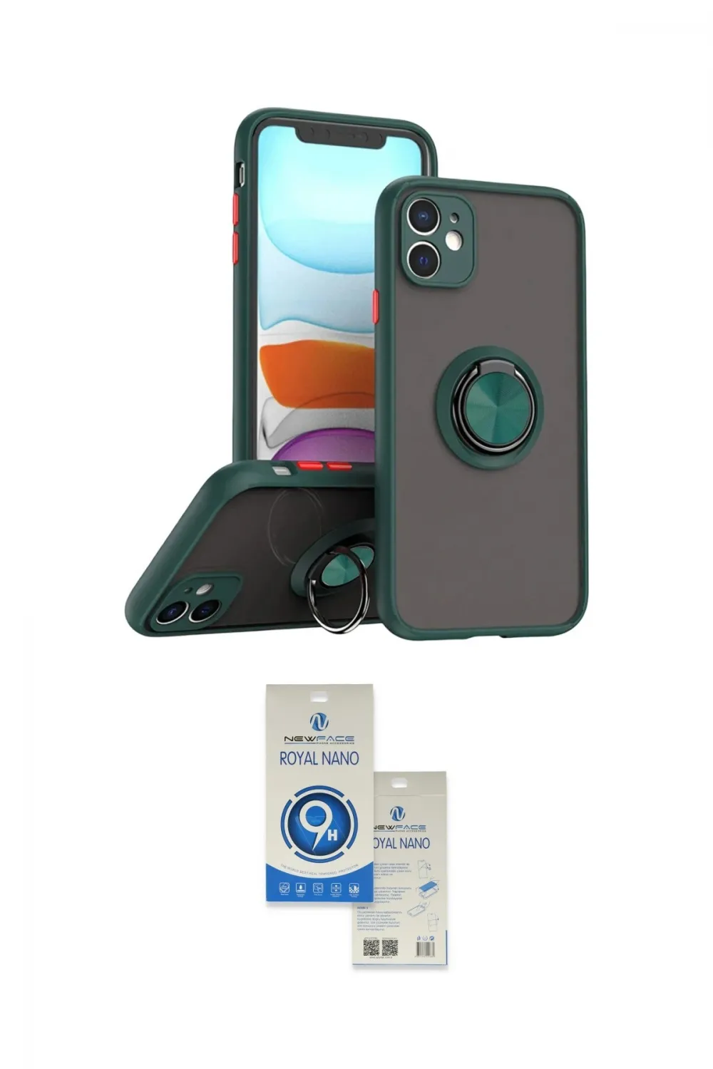 ieg™ iPhone 11 Kılıf Yörünge Çizgi - Şeffaf Royal Nano Ekran Koruyucu
