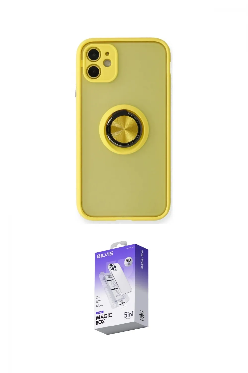 ieg™ iPhone 11 Kılıf Yörünge Çizgi - Siyah Bilvis 5in1 3D Magic Cam Ekran Koruyucu