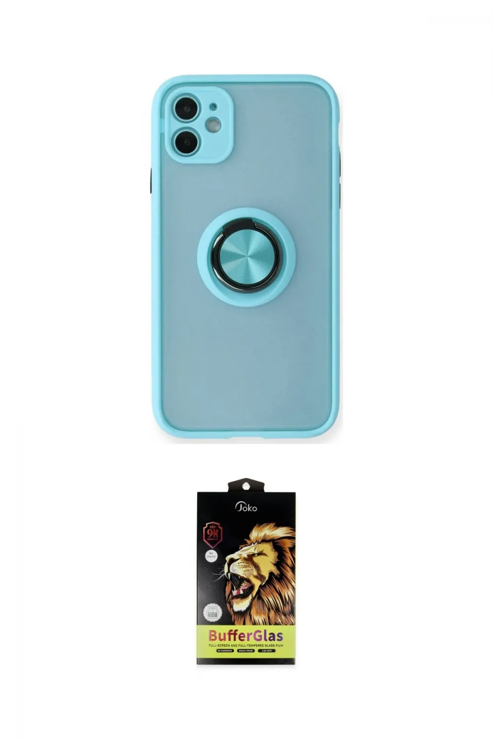 ieg™ iPhone 11 Kılıf Yörünge Çizgi - Siyah Buffer Cam Ekran Koruyucu