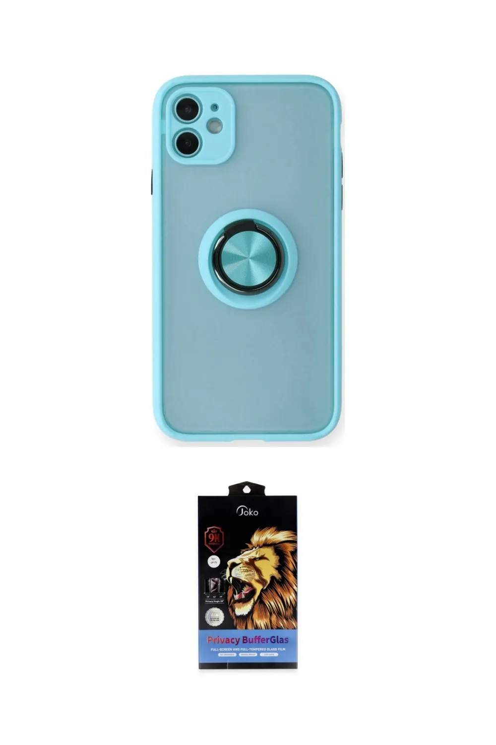 ieg™ iPhone 11 Kılıf Yörünge Çizgi - Siyah Buffer Hayalet Cam Ekran Koruyucu