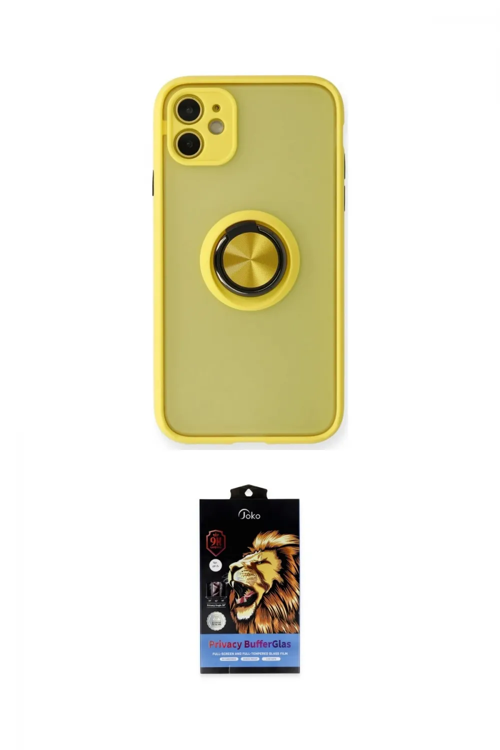 ieg™ iPhone 11 Kılıf Yörünge Çizgi - Siyah Buffer Hayalet Cam Ekran Koruyucu