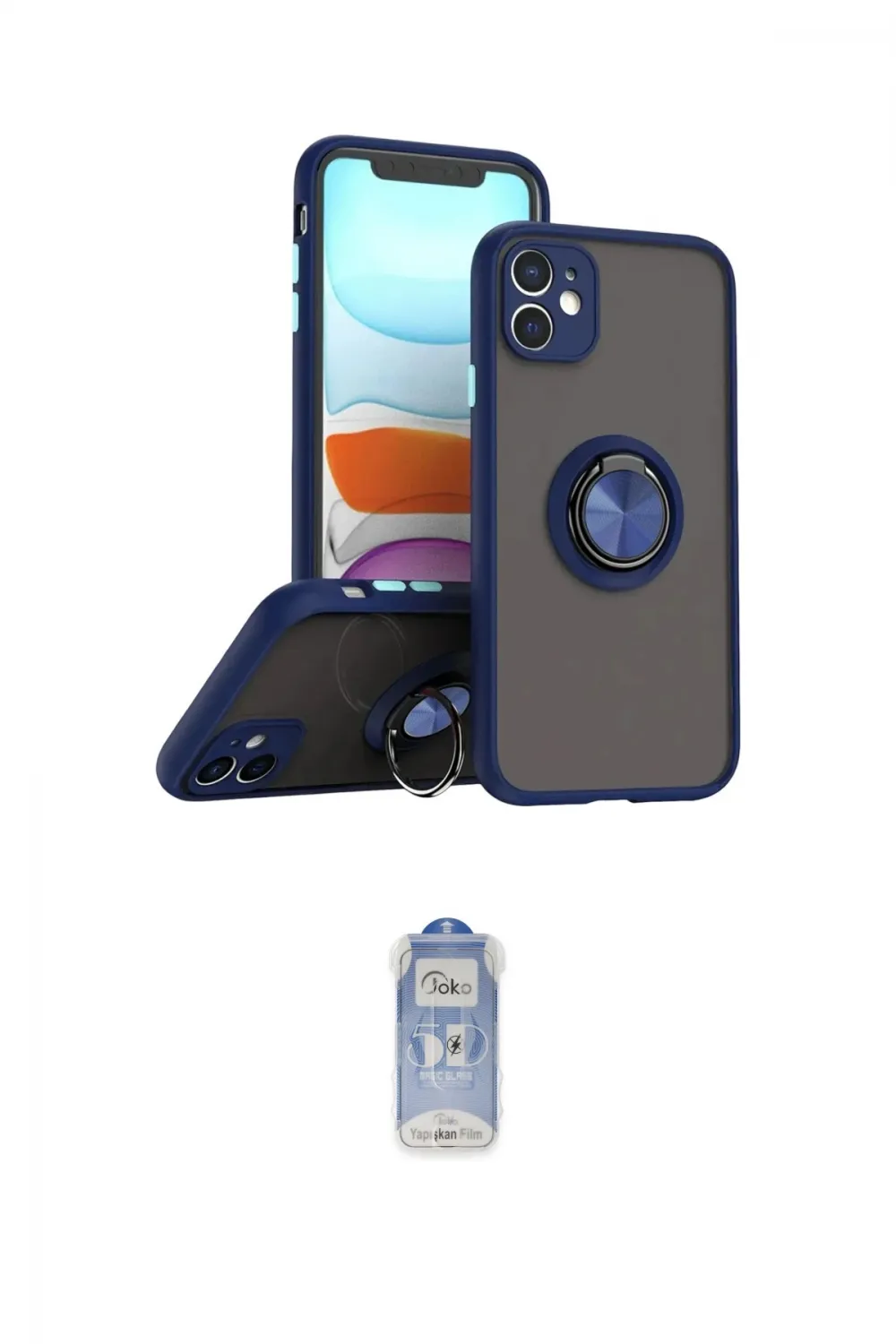ieg™ iPhone 11 Kılıf Yörünge Çizgi - Siyah Joko Magic 5D Cam