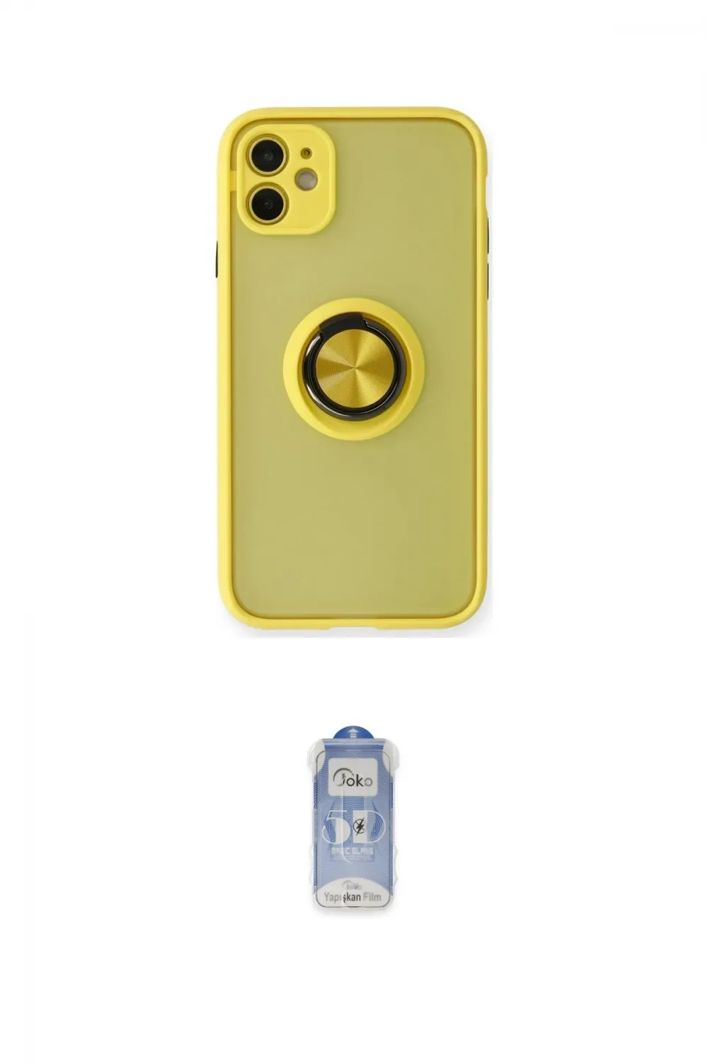 ieg™ iPhone 11 Kılıf Yörünge Çizgi - Siyah Joko Magic 5D Cam