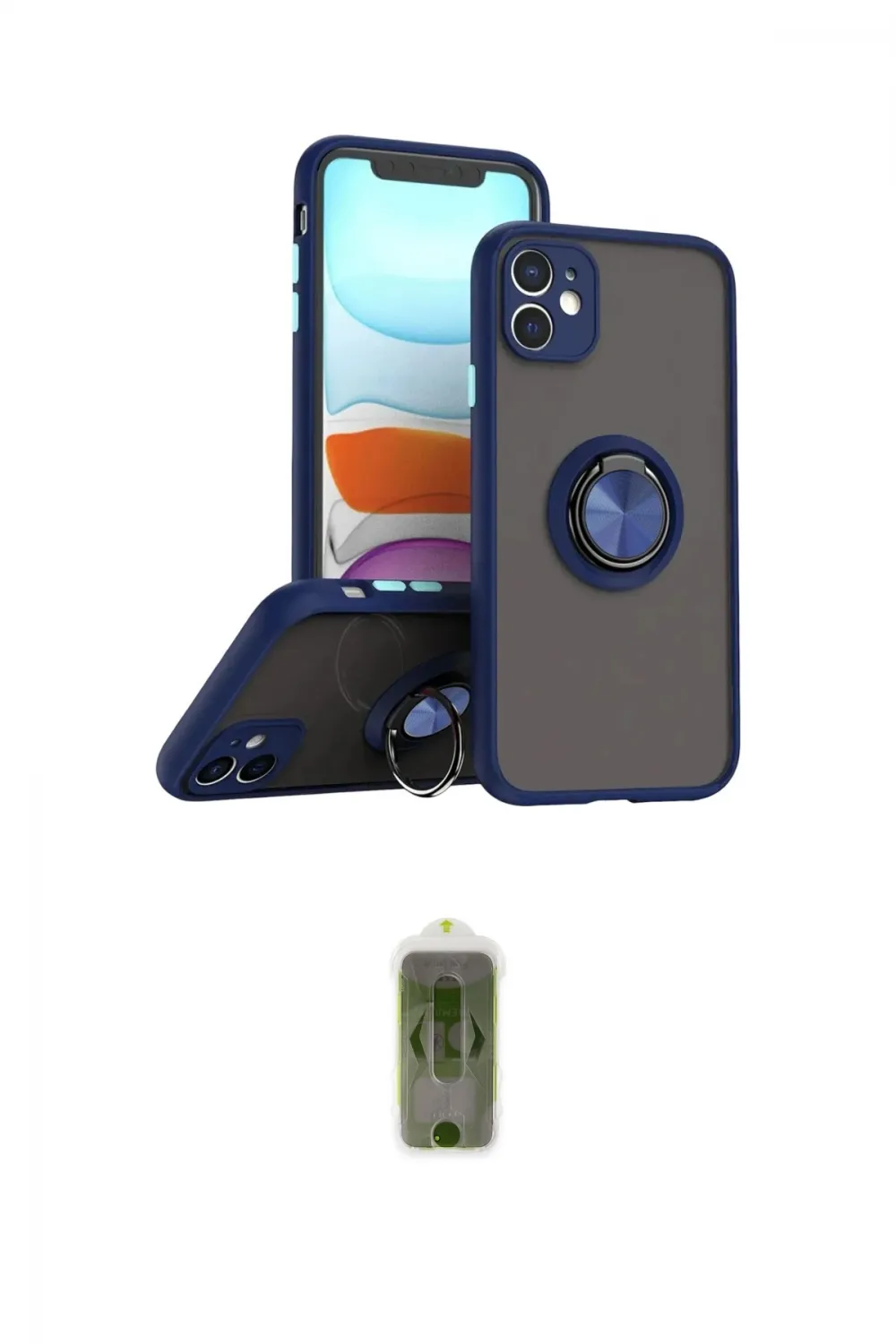 ieg™ iPhone 11 Kılıf Yörünge Çizgi - Siyah Joko Magic 5D Hayalet Cam