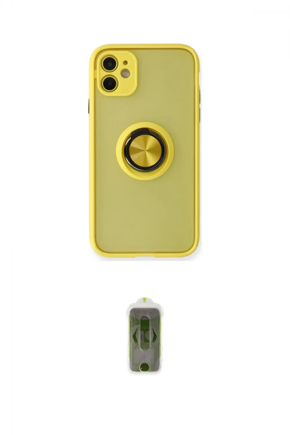 ieg™ iPhone 11 Kılıf Yörünge Çizgi - Siyah Joko Magic 5D Hayalet Cam