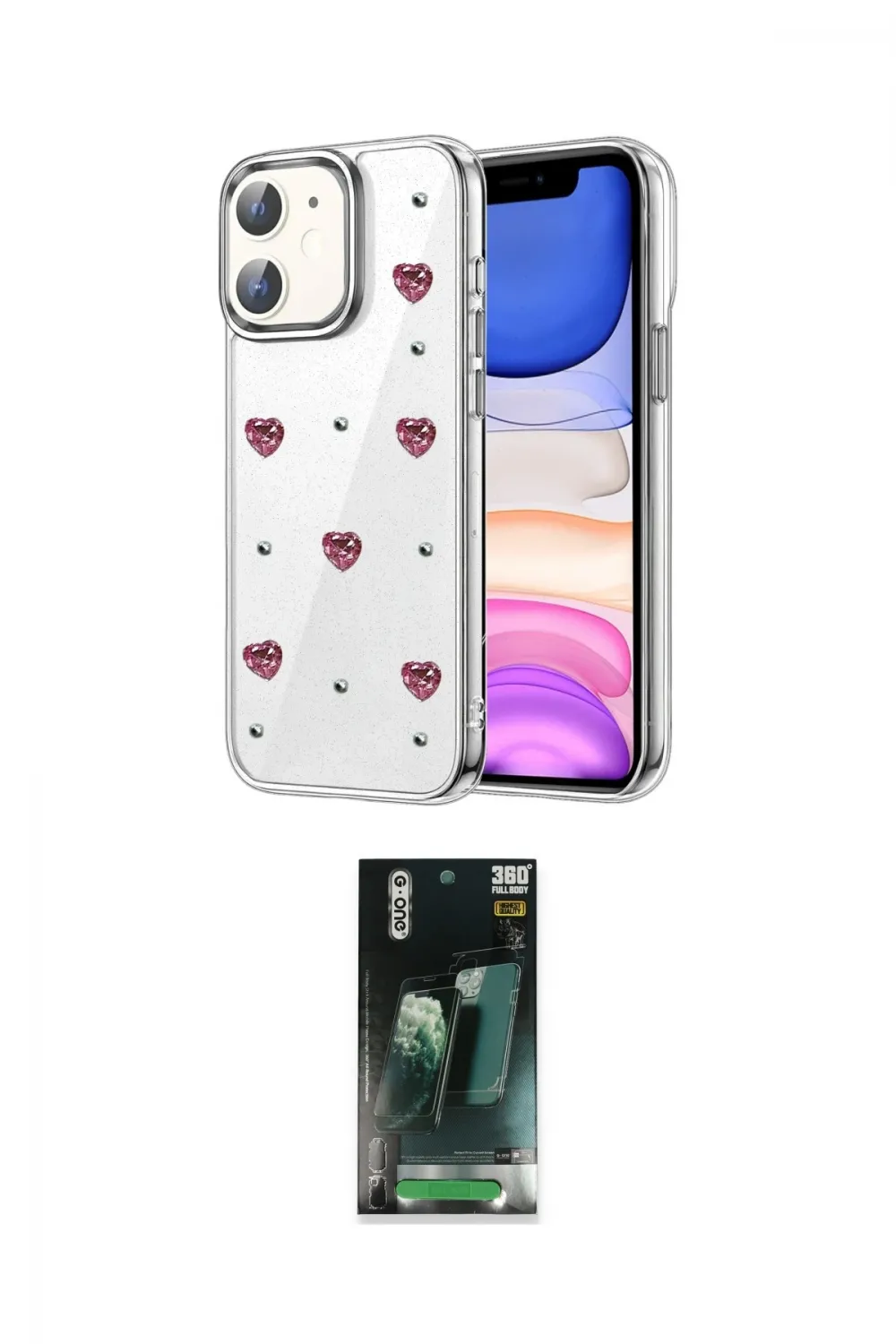 ieg™ iPhone 11 Kılıf Yörünge Form - Siyah 360 Mat Full Body Arka Koruyucu