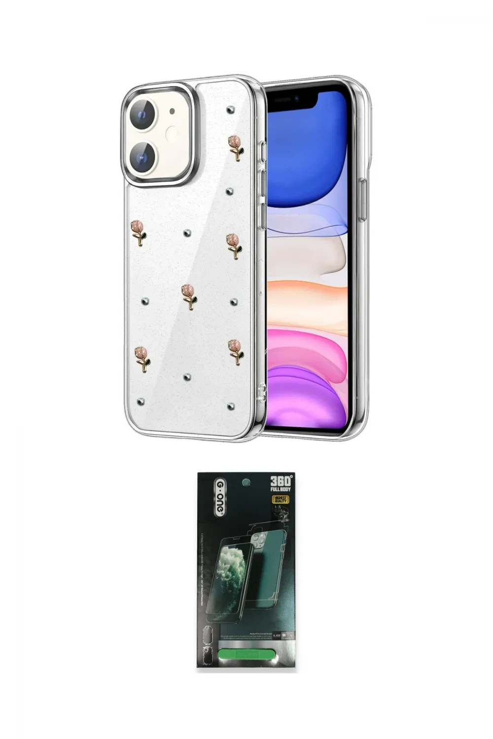 ieg™ iPhone 11 Kılıf Yörünge Form - Siyah 360 Mat Full Body Arka Koruyucu