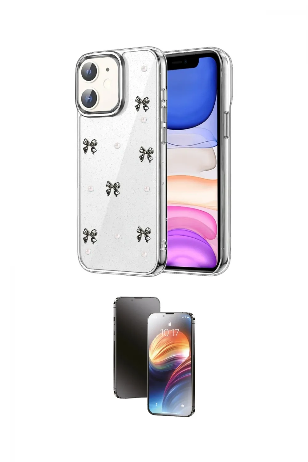 ieg™ iPhone 11 Kılıf Yörünge Form - Siyah 3D Antistatik Mat Seramik Nano Ekran Koruyucu