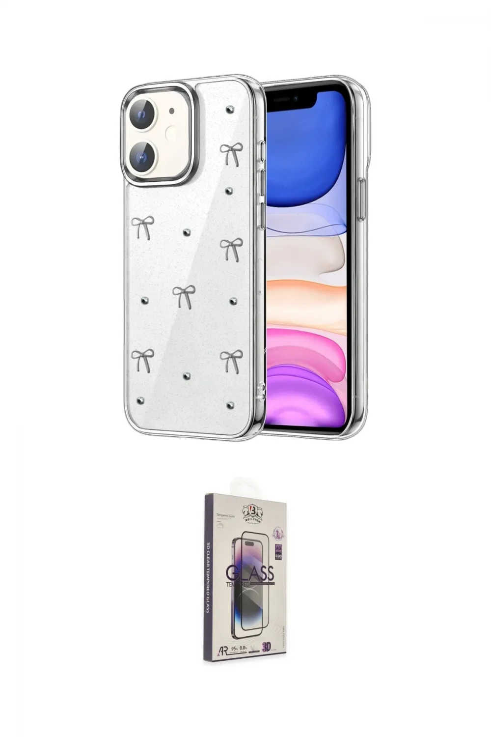 ieg™ iPhone 11 Kılıf Yörünge Form - Siyah Bilvis 3D Cam Ekran Koruyucu