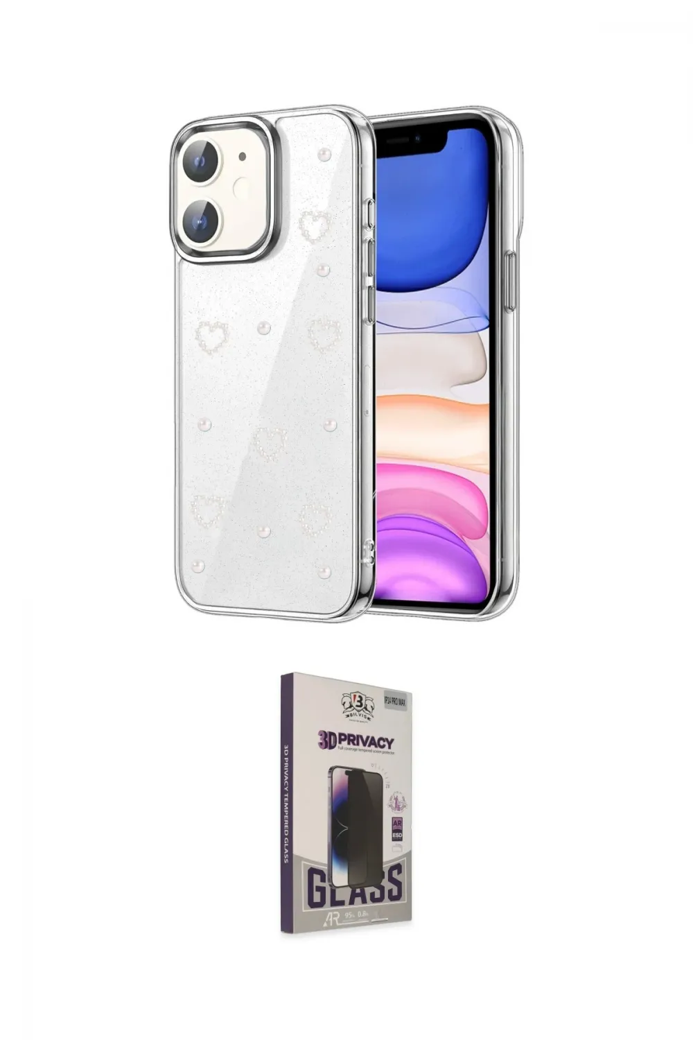 ieg™ iPhone 11 Kılıf Yörünge Form - Siyah Bilvis Hayalet Cam Ekran Koruyucu