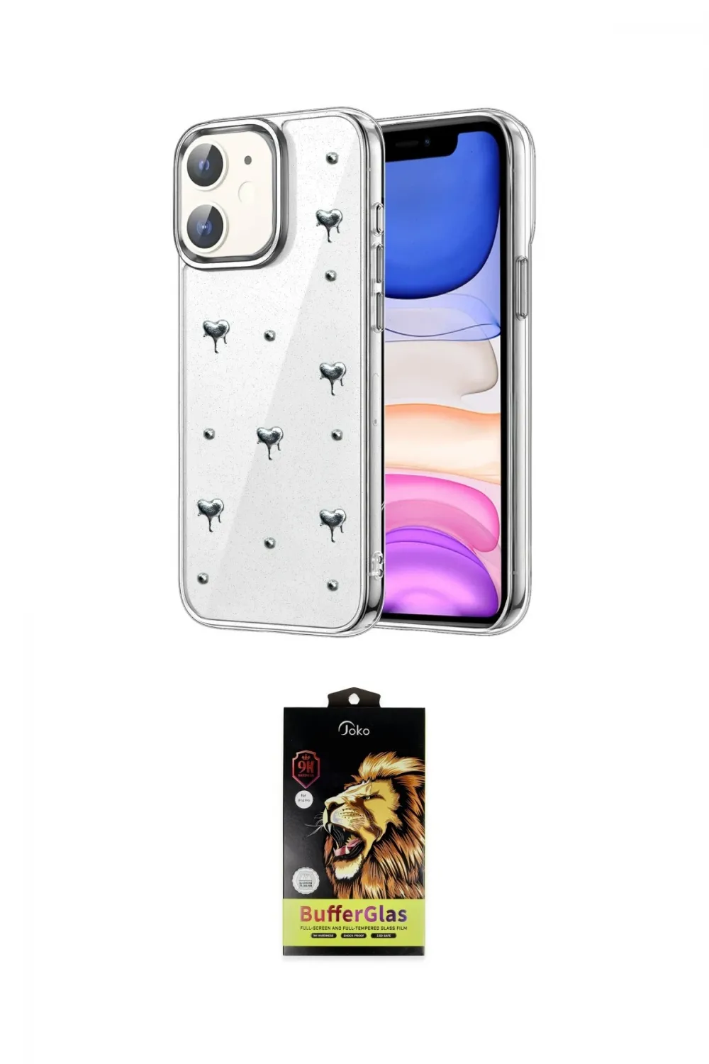 ieg™ iPhone 11 Kılıf Yörünge Form - Siyah Buffer Cam Ekran Koruyucu