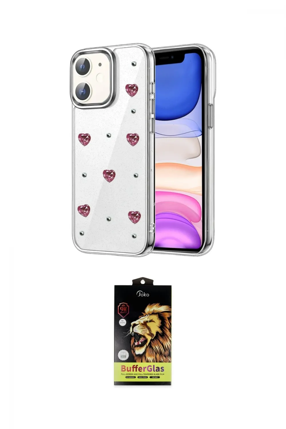 ieg™ iPhone 11 Kılıf Yörünge Form - Siyah Buffer Cam Ekran Koruyucu