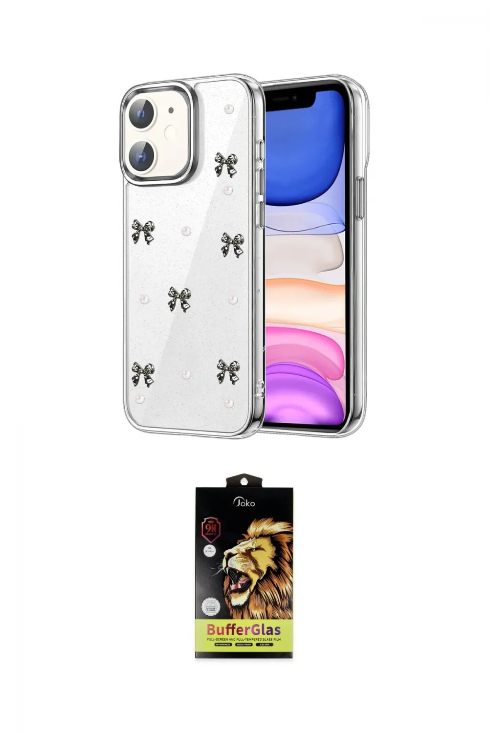 ieg™ iPhone 11 Kılıf Yörünge Form - Siyah Buffer Cam Ekran Koruyucu