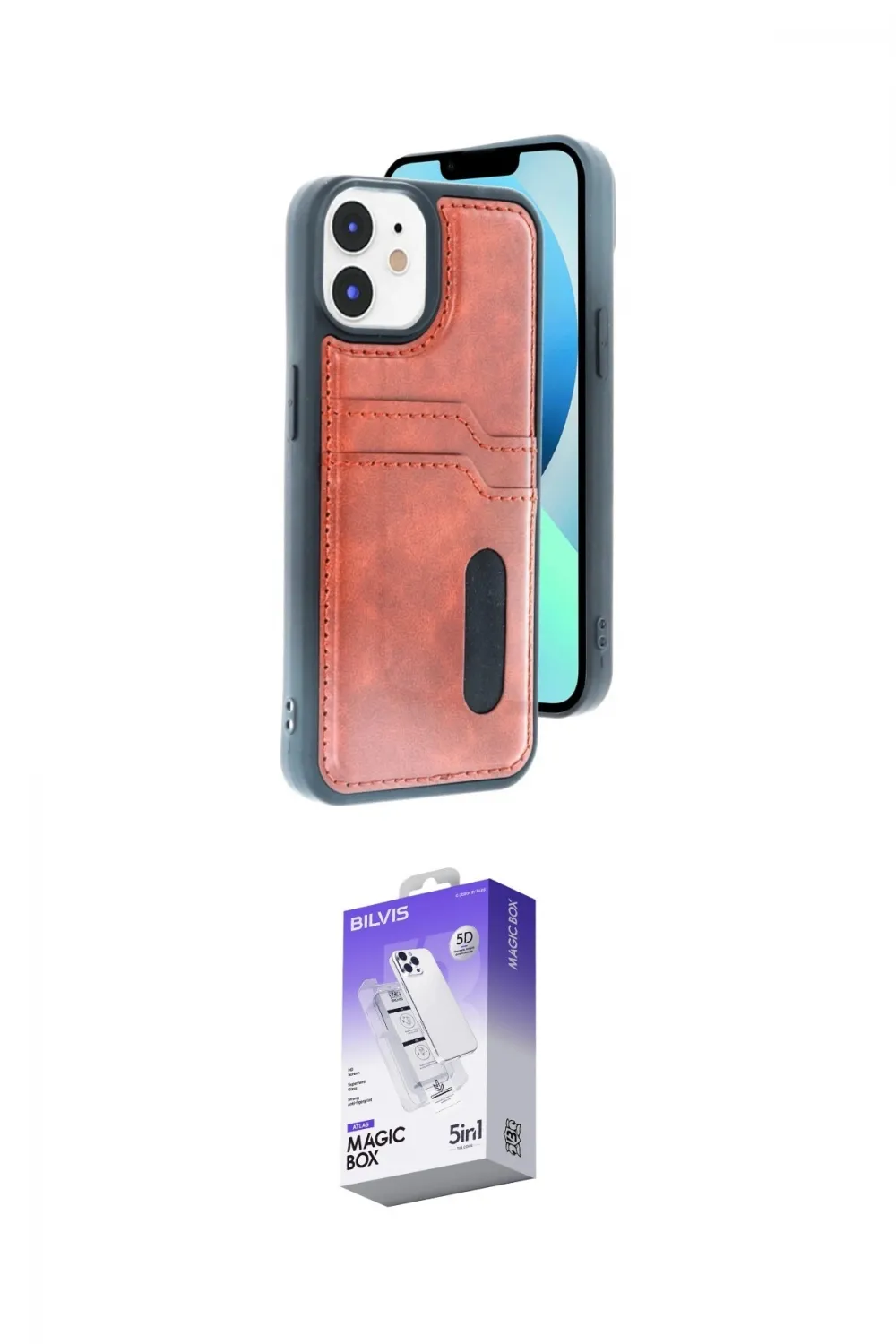 ieg™ iPhone 11 Kılıf Yörünge Işık Serisi - Siyah Bilvis 5in1 3D Magic Cam Ekran Koruyucu