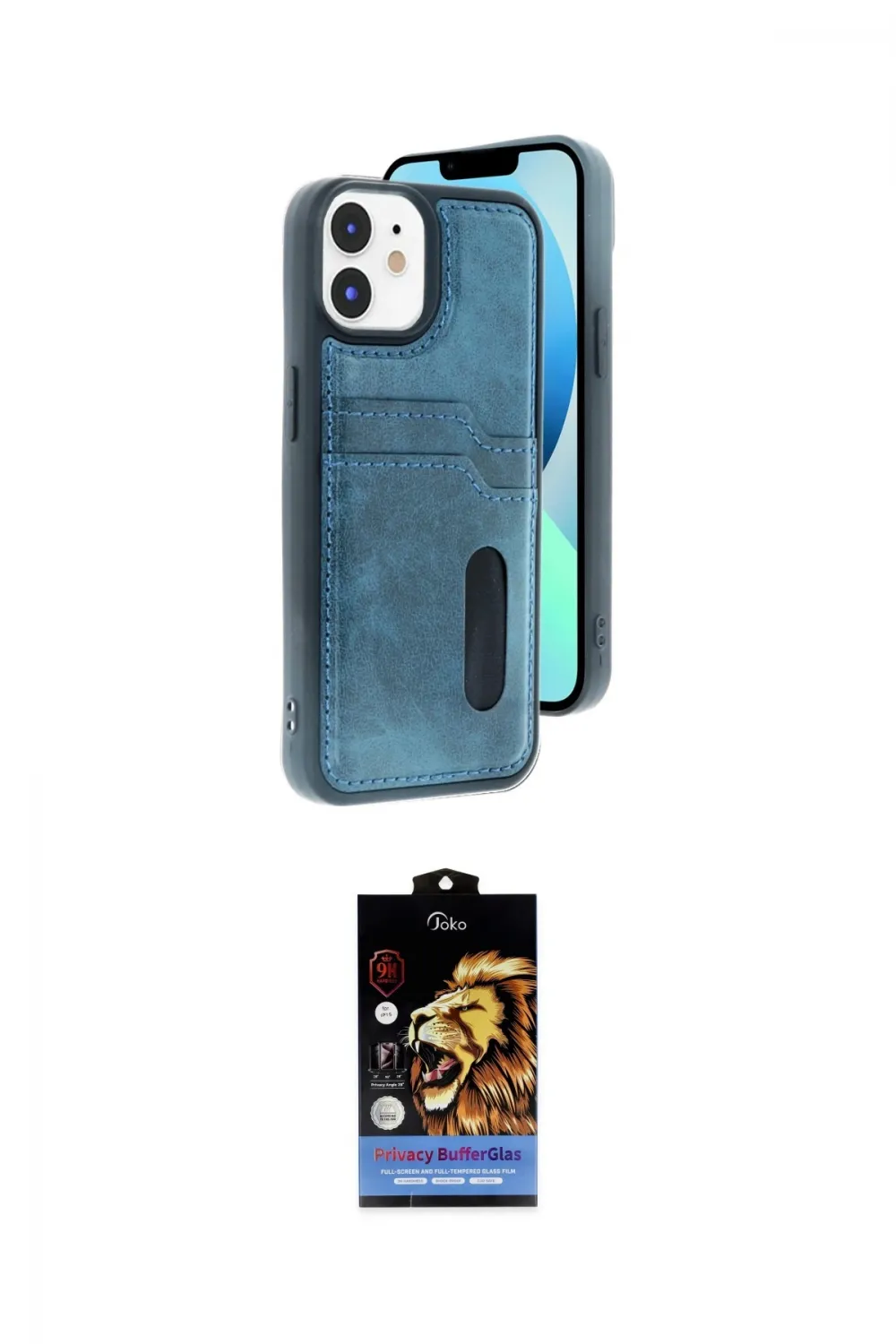 ieg™ iPhone 11 Kılıf Yörünge Işık Serisi - Siyah Buffer Hayalet Cam Ekran Koruyucu