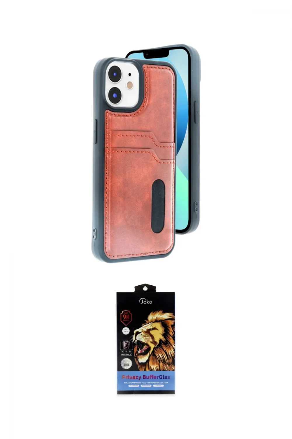 ieg™ iPhone 11 Kılıf Yörünge Işık Serisi - Siyah Buffer Hayalet Cam Ekran Koruyucu