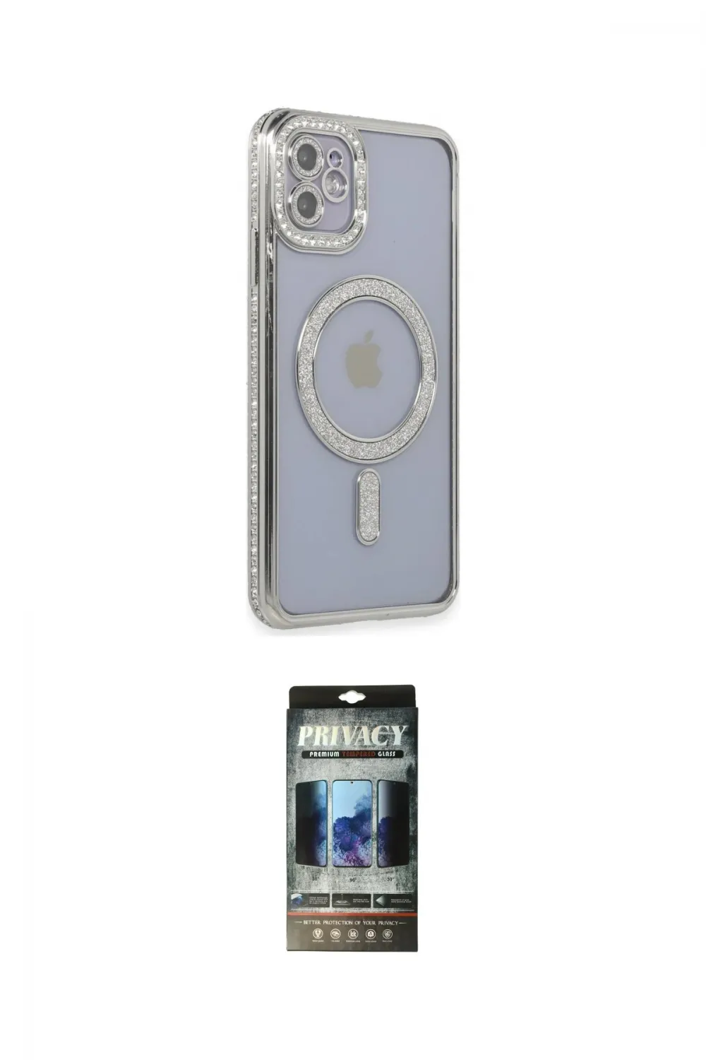 ieg™ iPhone 11 Kılıf Zirve Doku Prime - Siyah 34D Hayalet Izgaralı Cam