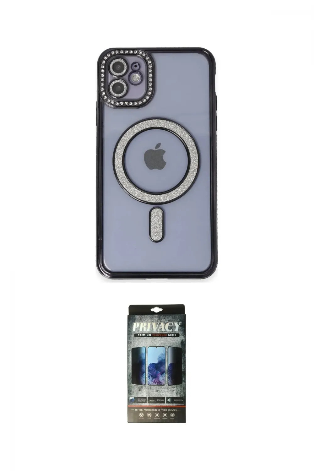 ieg™ iPhone 11 Kılıf Zirve Doku Prime - Siyah 34D Hayalet Izgaralı Cam
