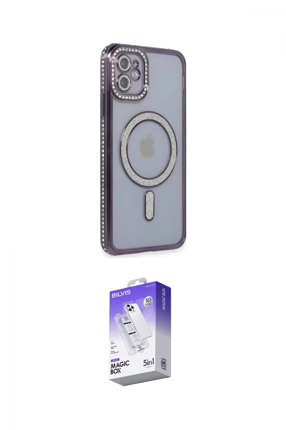 ieg™ iPhone 11 Kılıf Zirve Doku Prime - Siyah Bilvis 5in1 3D Magic Cam Ekran Koruyucu
