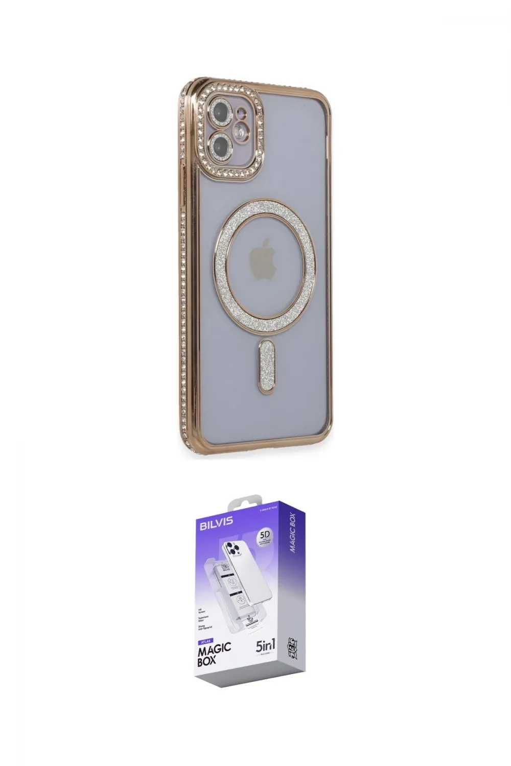ieg™ iPhone 11 Kılıf Zirve Doku Prime - Siyah Bilvis 5in1 3D Magic Cam Ekran Koruyucu
