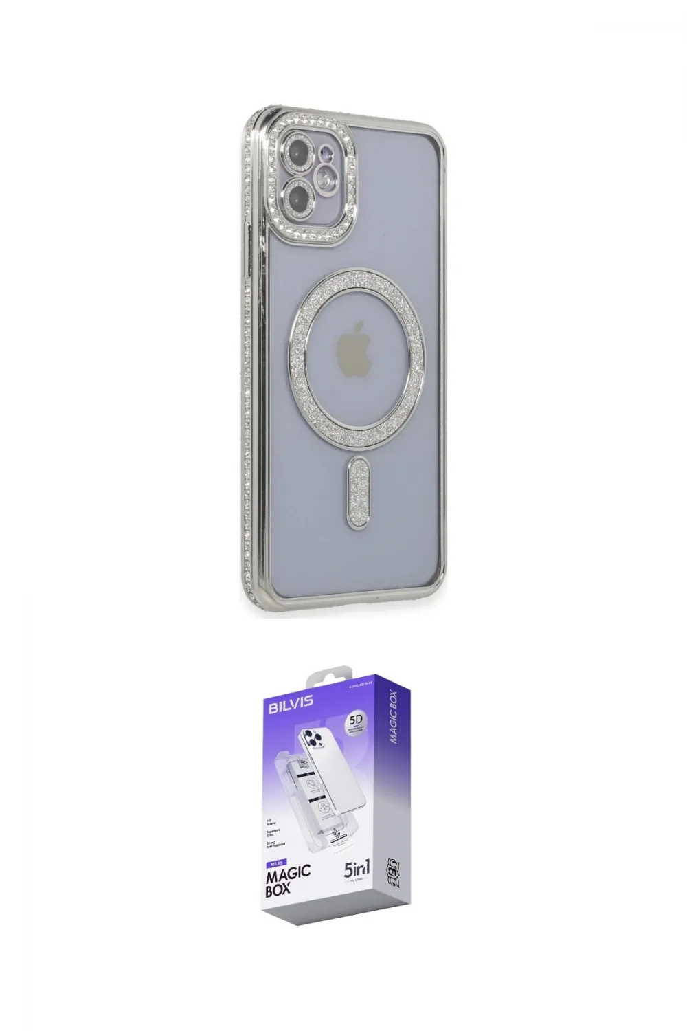 ieg™ iPhone 11 Kılıf Zirve Doku Prime - Siyah Bilvis 5in1 3D Magic Cam Ekran Koruyucu