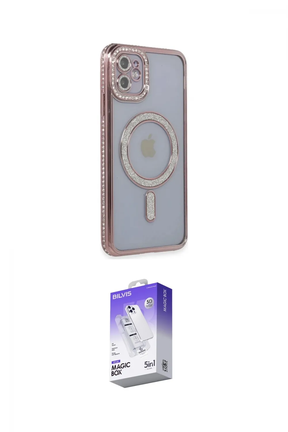 ieg™ iPhone 11 Kılıf Zirve Doku Prime - Siyah Bilvis 5in1 3D Magic Cam Ekran Koruyucu