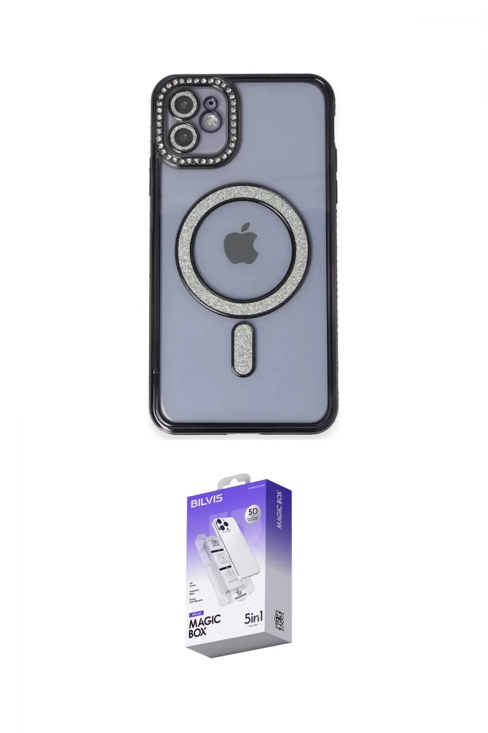 ieg™ iPhone 11 Kılıf Zirve Doku Prime - Siyah Bilvis 5in1 3D Magic Cam Ekran Koruyucu