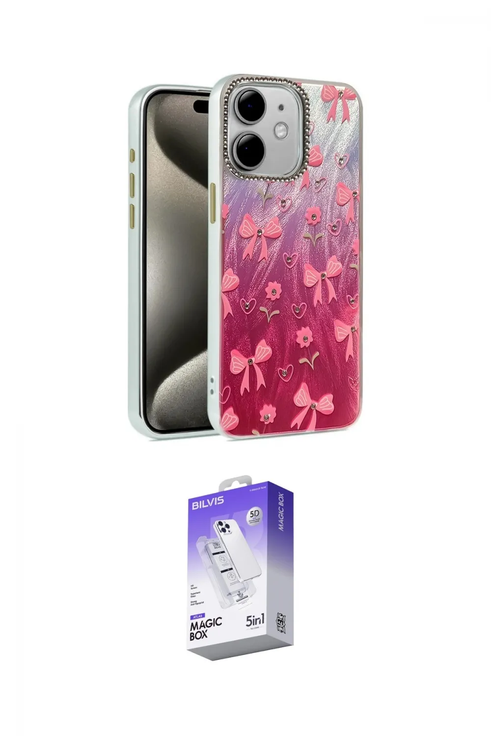 ieg™ iPhone 11 Kılıf Zirve Modern Prime - Siyah Bilvis 5in1 3D Magic Cam Ekran Koruyucu