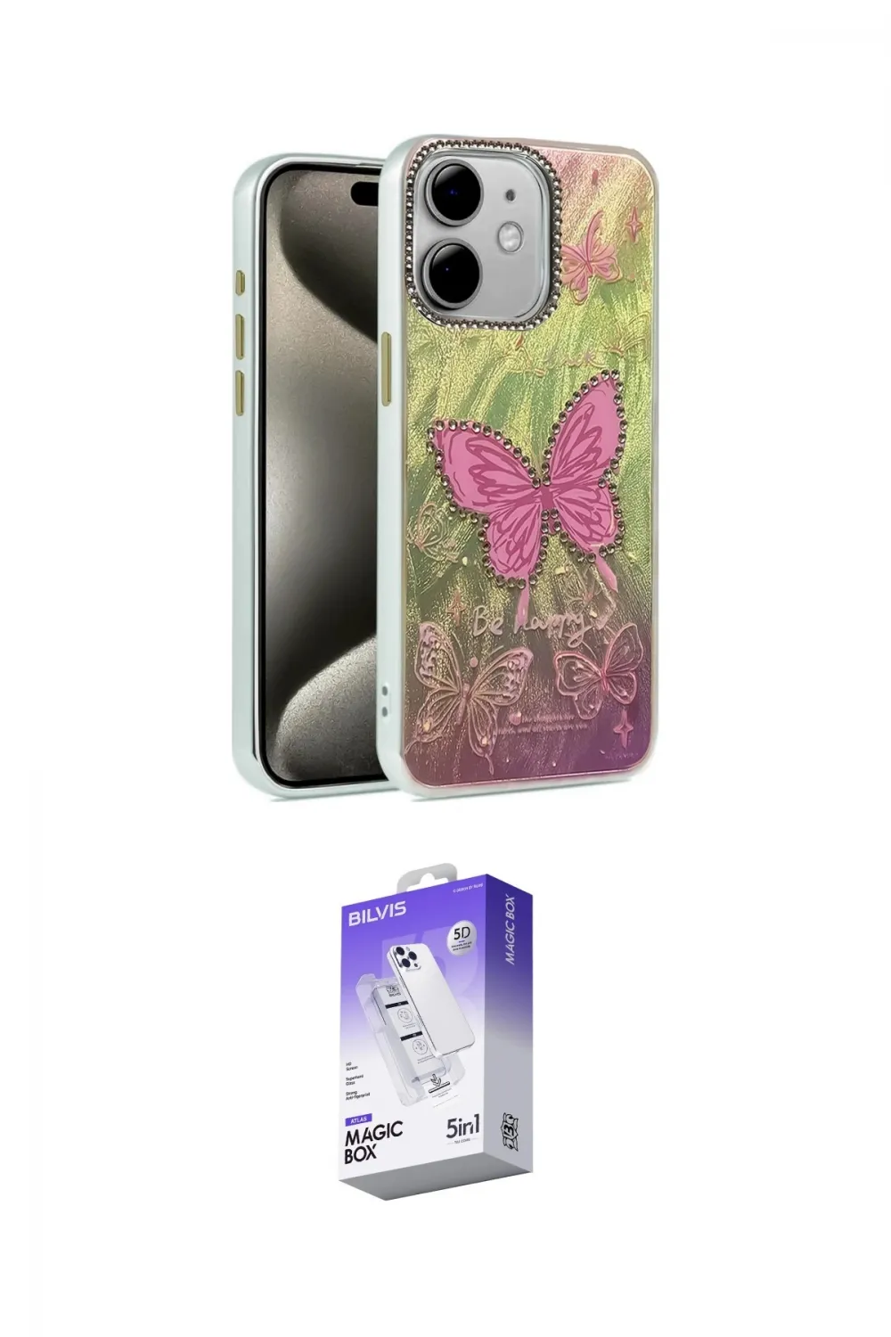 ieg™ iPhone 11 Kılıf Zirve Modern Prime - Siyah Bilvis 5in1 3D Magic Cam Ekran Koruyucu