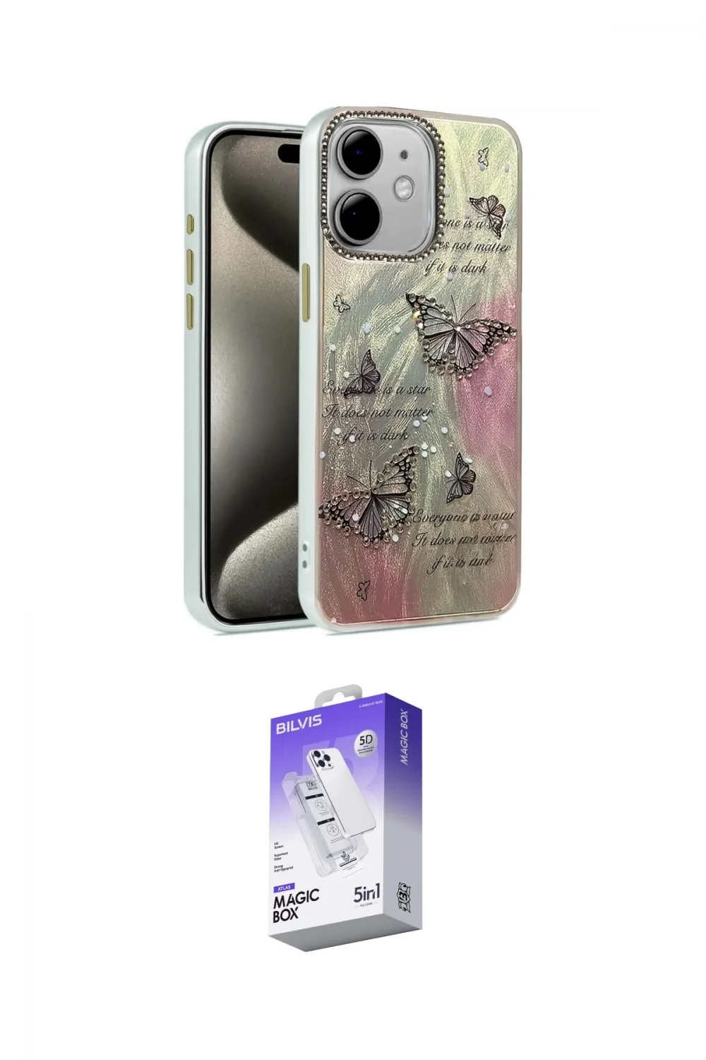 ieg™ iPhone 11 Kılıf Zirve Modern Prime - Siyah Bilvis 5in1 3D Magic Cam Ekran Koruyucu