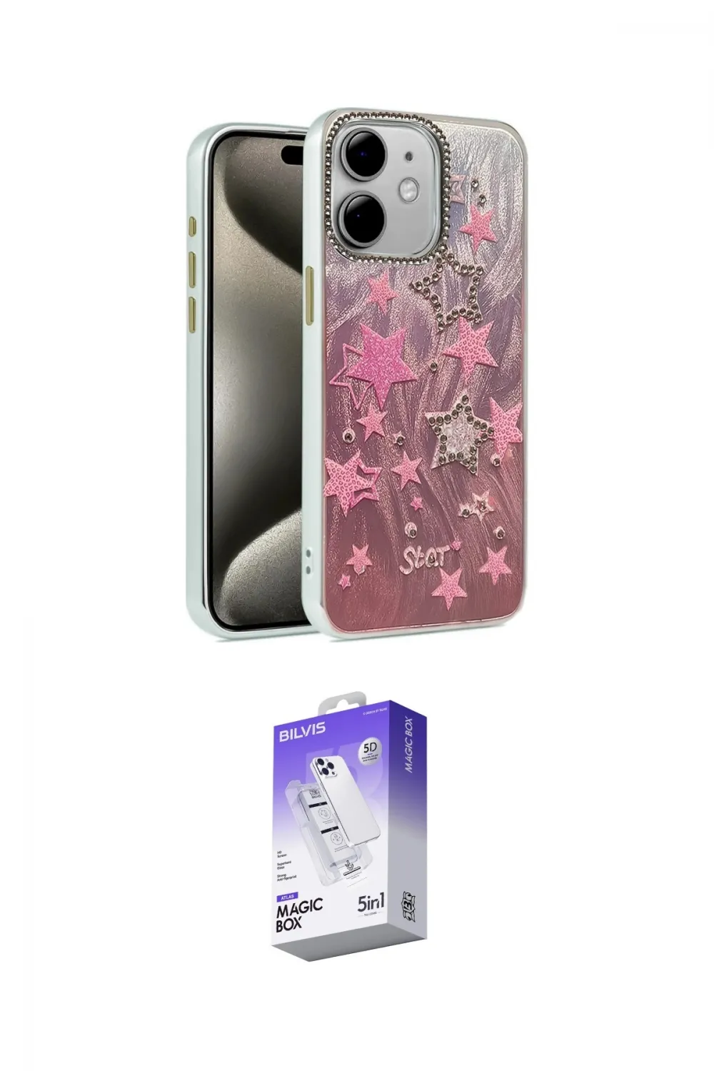 ieg™ iPhone 11 Kılıf Zirve Modern Prime - Siyah Bilvis 5in1 3D Magic Cam Ekran Koruyucu