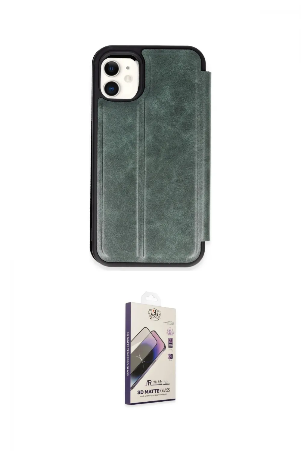 ieg™ iPhone 11 Kılıf Zirve Yansıma Serisi - Siyah Bilvis 3D Mat Cam Ekran Koruyucu