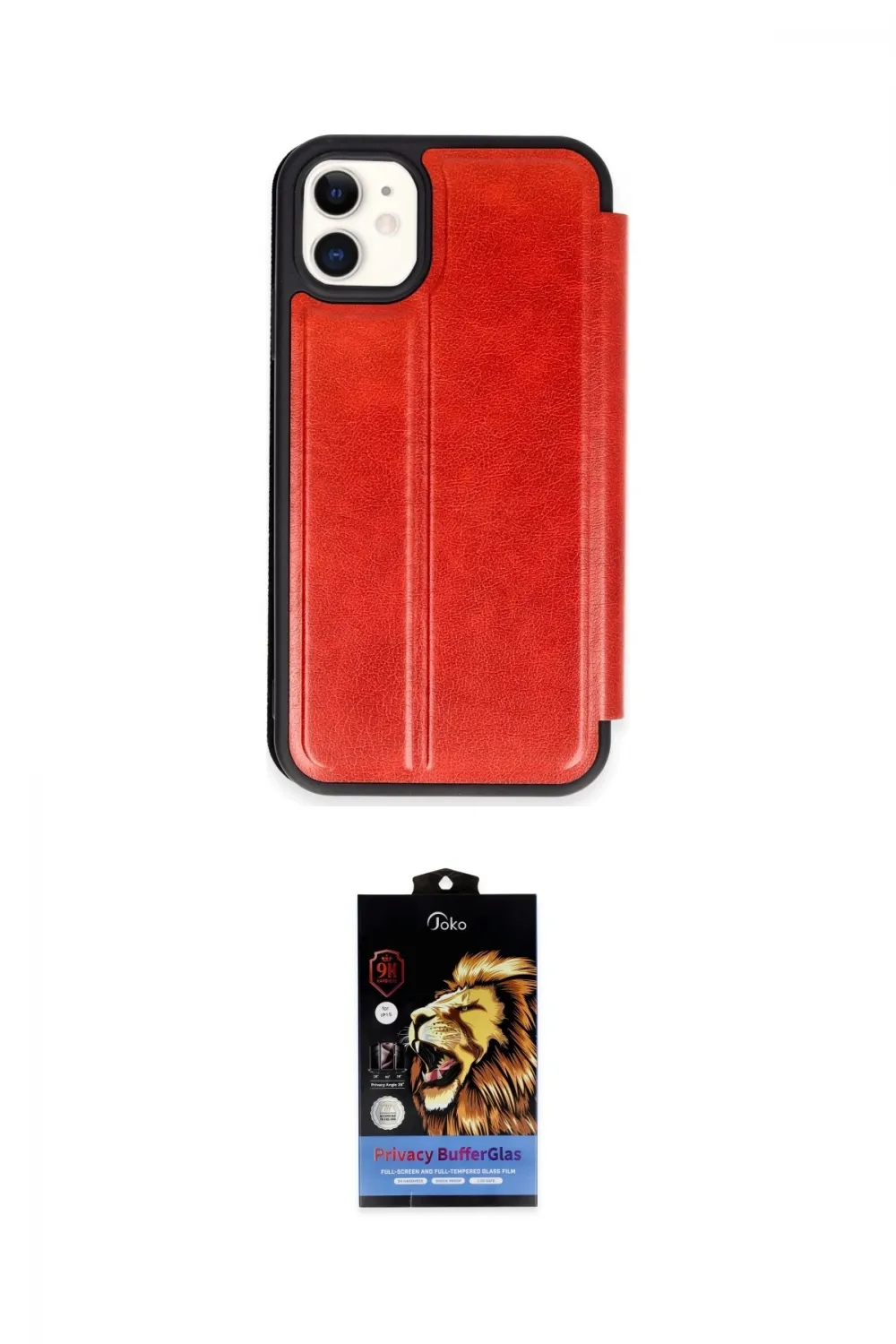 ieg™ iPhone 11 Kılıf Zirve Yansıma Serisi - Siyah Buffer Hayalet Cam Ekran Koruyucu