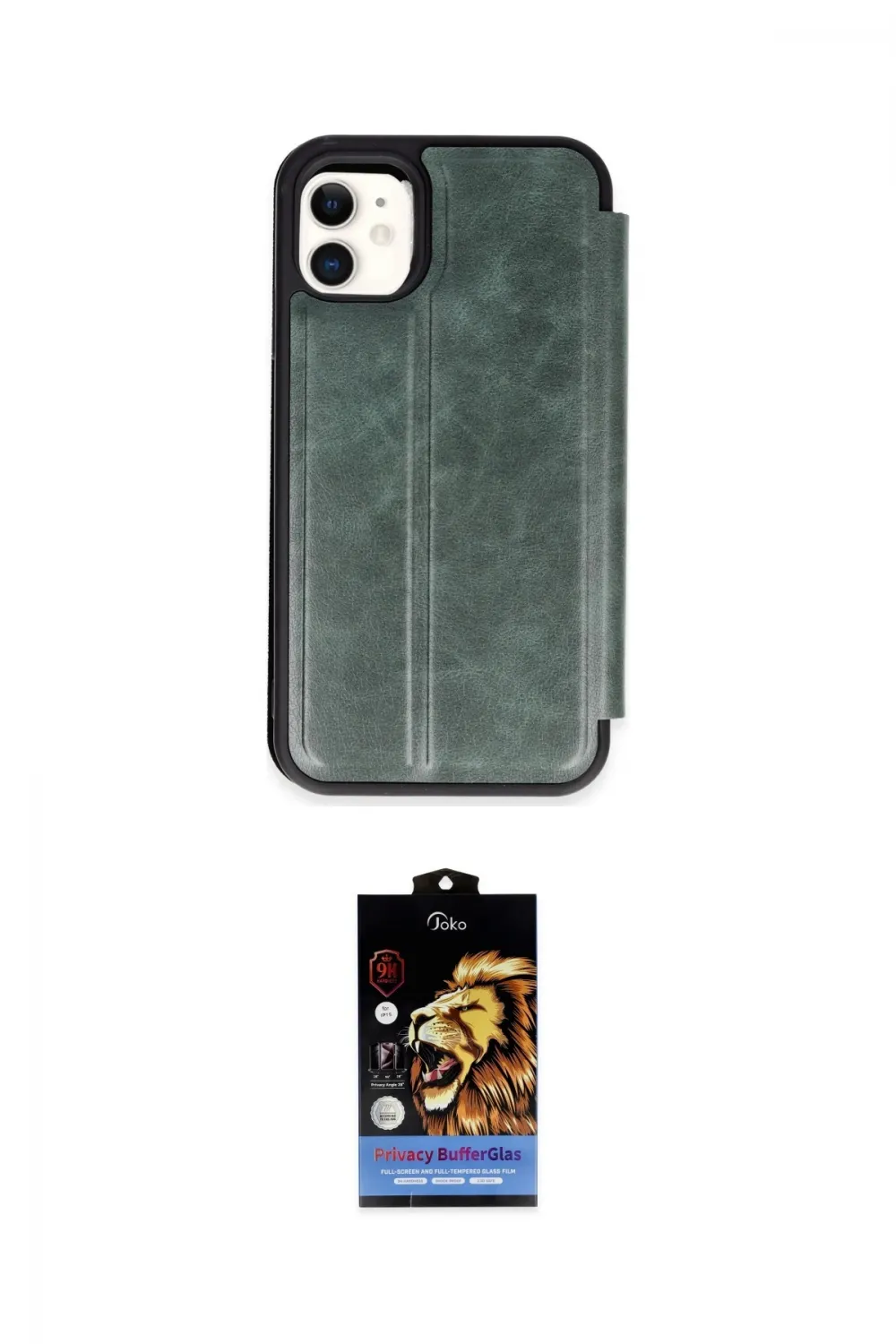 ieg™ iPhone 11 Kılıf Zirve Yansıma Serisi - Siyah Buffer Hayalet Cam Ekran Koruyucu