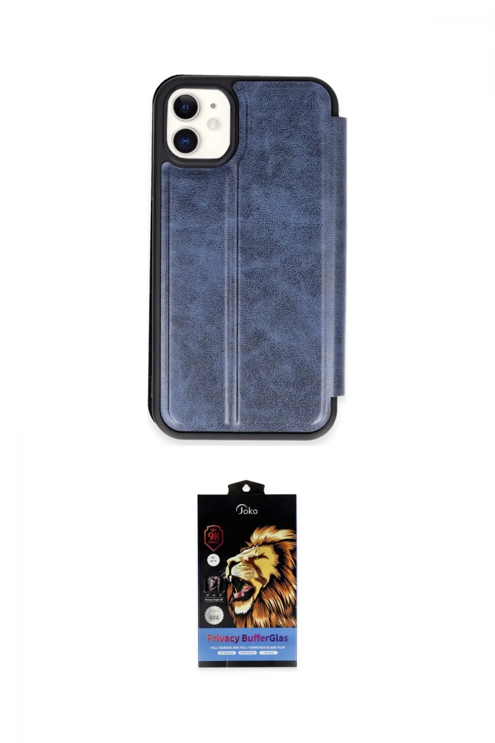 ieg™ iPhone 11 Kılıf Zirve Yansıma Serisi - Siyah Buffer Hayalet Cam Ekran Koruyucu