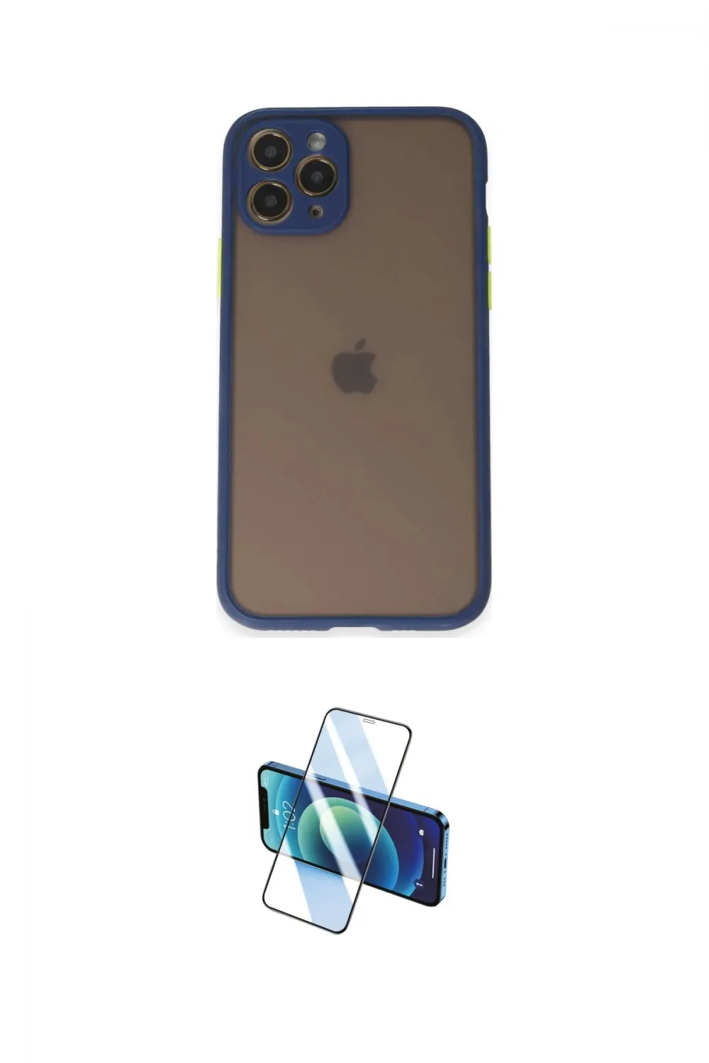 ieg™ iPhone 11 Pro Kılıf Ahenk Çizgi Serisi - Siyah 3D Antistatik Cam Ekran Koruyucu