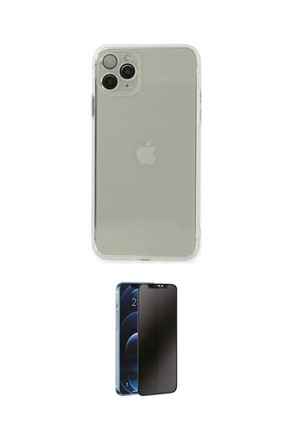 ieg™ iPhone 11 Pro Kılıf Ahenk Doku - Siyah 3D Antistatik Hayalet Cam Ekran Koruyucu