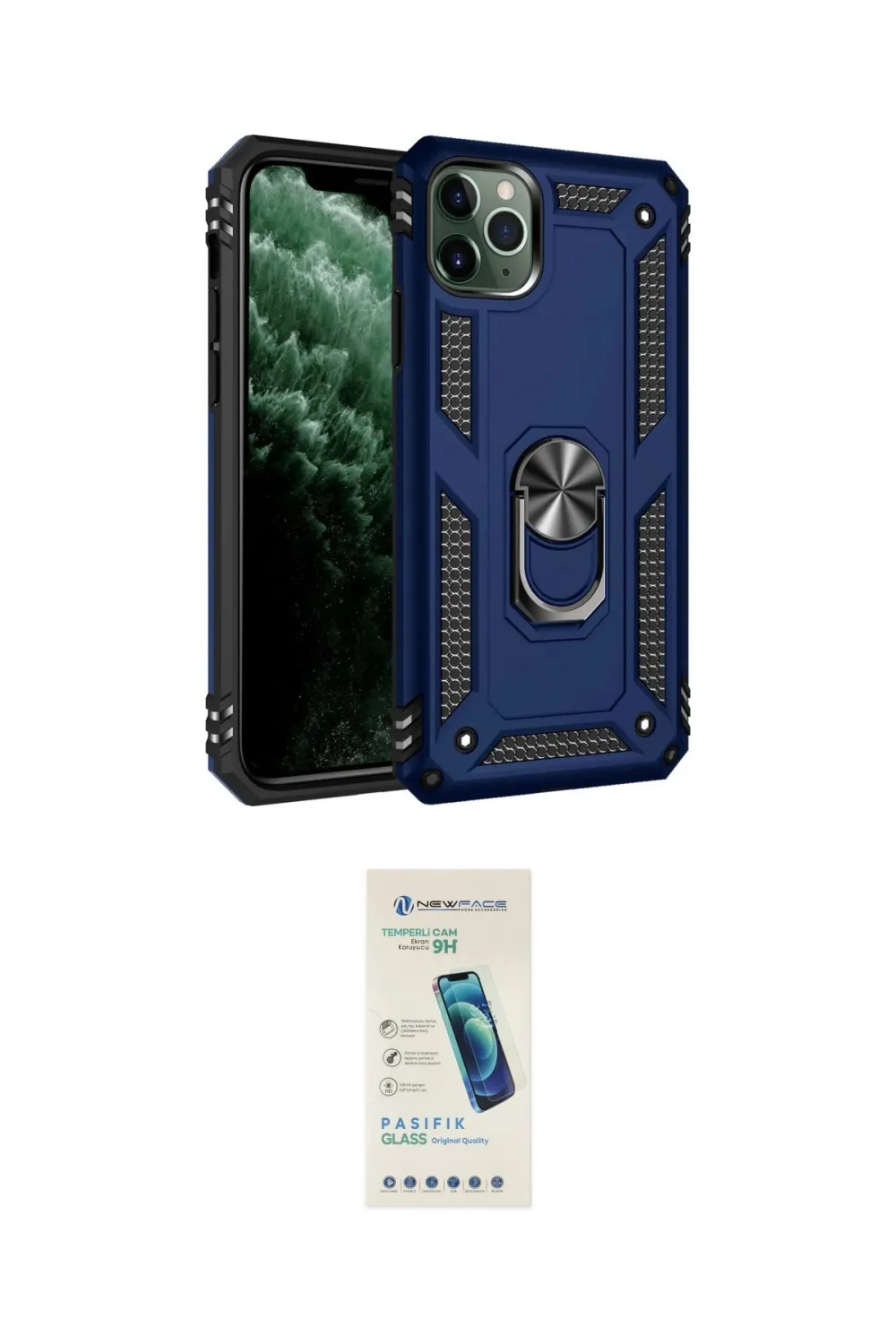 ieg™ iPhone 11 Pro Kılıf Ahenk Klasik Koleksiyonu - Şeffaf Pasifik Cam Ekran Koruyucu